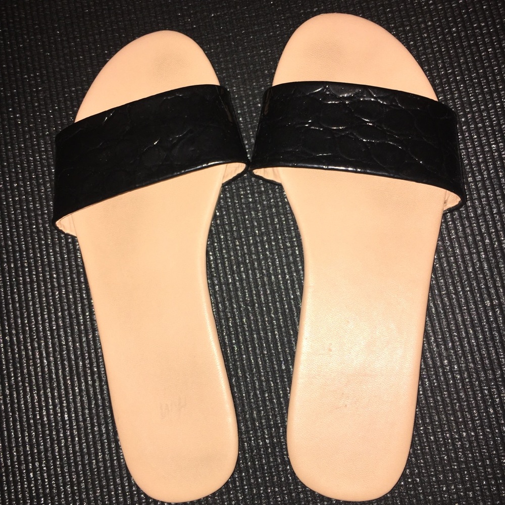 H&M Black snake skin sandals